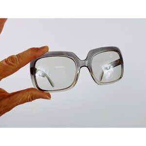 1960s 1970s eyeglasses oversized square gray ombre frames made in Italy